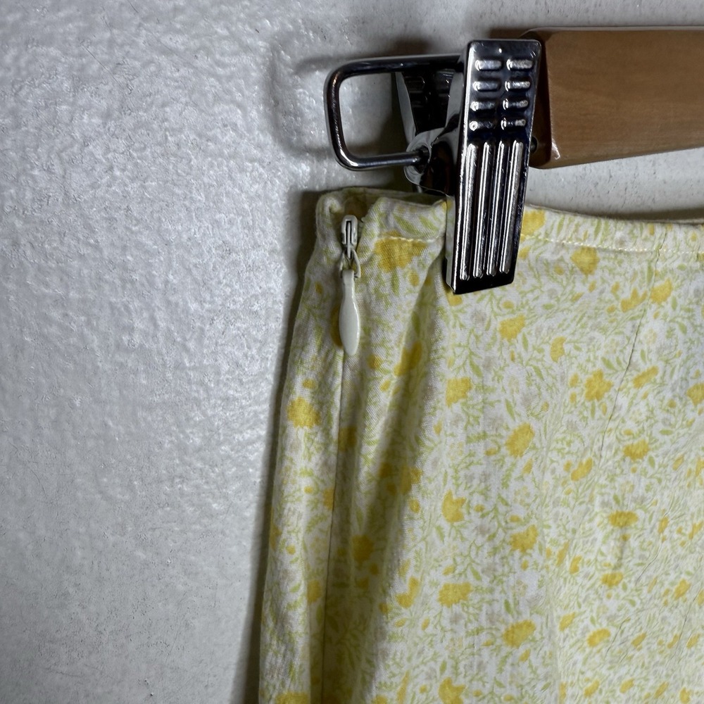 Retro Express Yellow Floral Cotton Cottagecore Mini Skirt‎ Size 3/4 (Small) - Picture 6 of 9